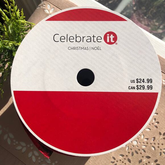 NWT 1 Celebrate It Checkered Wired Red Jumbo Ribbon Red/Black 80 Feet - Picture 3 of 6
